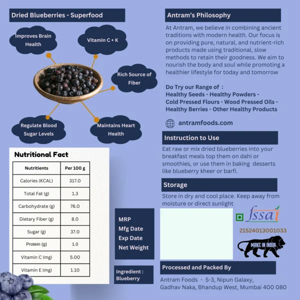 Dried blueberries